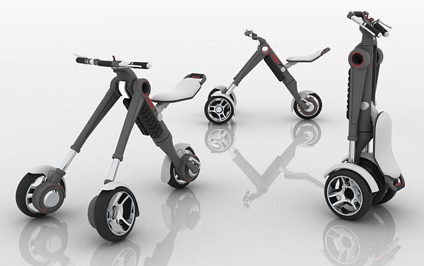 Personal Electric Vehicle collapses into a trolley